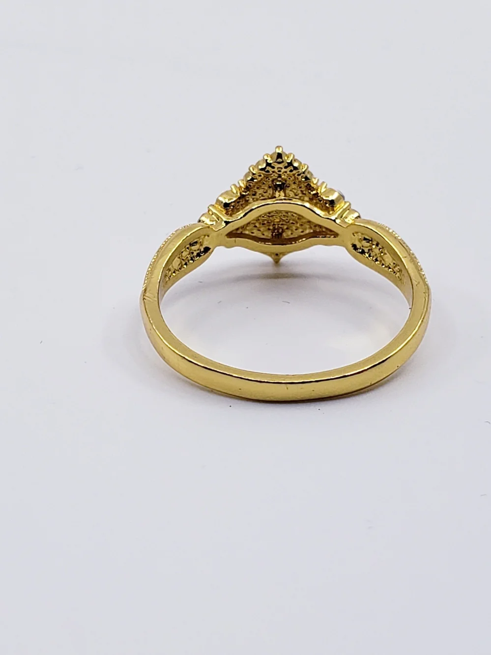 Gold-Tone Clear Crystal Marquise Ring Sz 10.25
